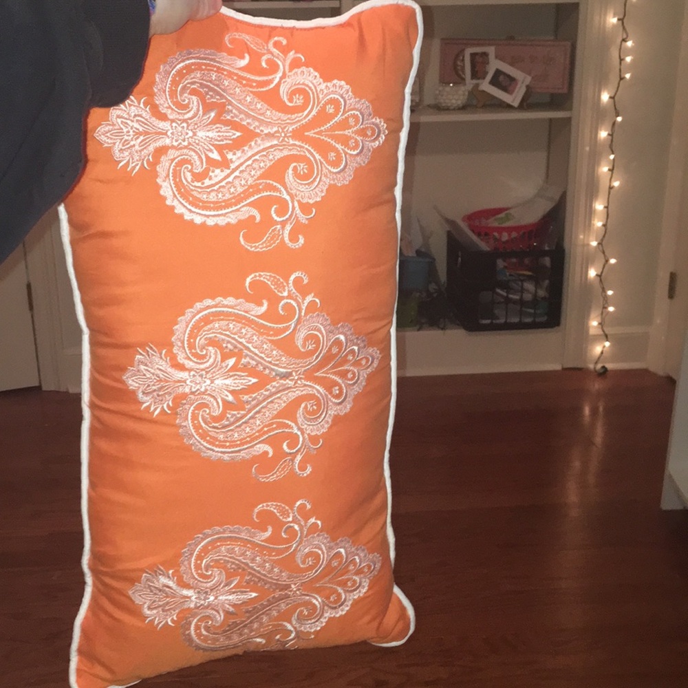 Orange throw pillow